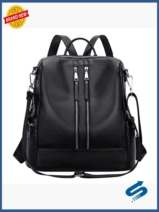 Convertible Leather Backpack Purse Crossbody Shoulder Bag Daypack Laptop